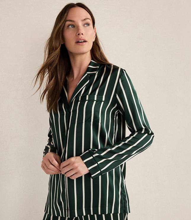 Haven Well Within Washable Silk Pinstripe Pajama Top