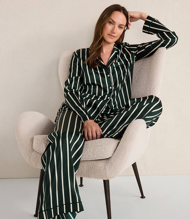 Haven Well Within Washable Silk Pinstripe Pajama Top