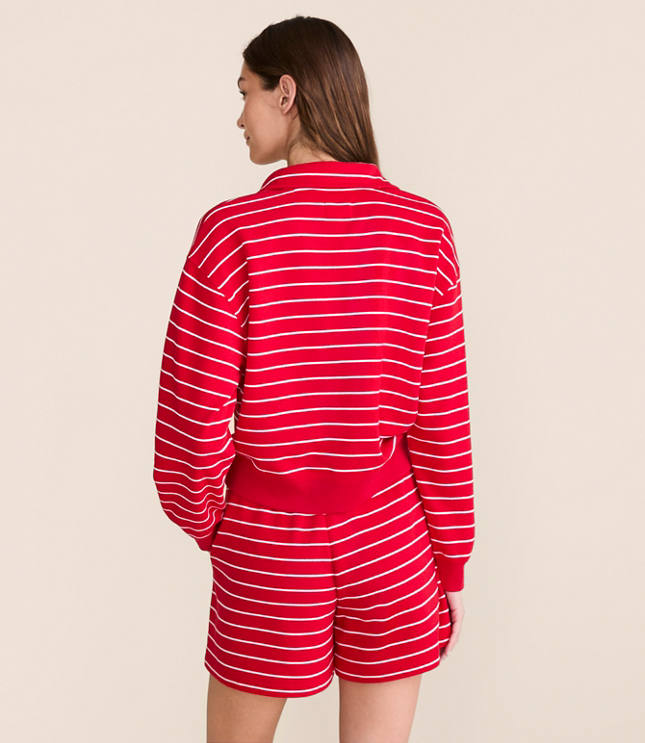 Lou & Grey Striped Terrysoft Polo Top carousel Product Image 3