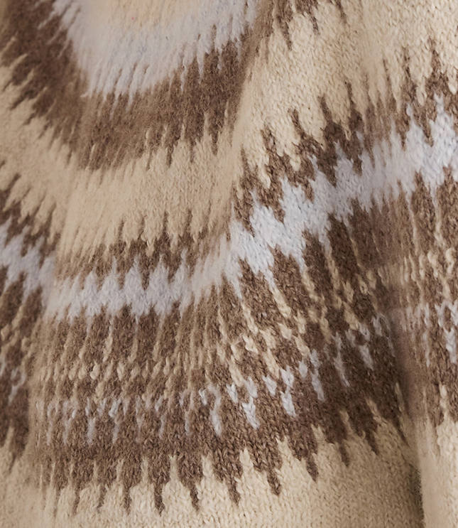 Haven Well Within Organic Cotton Blend Fair Isle Cable Mock Neck Sweater