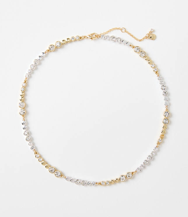 Sparkle Dotted Mixed Metal Necklace