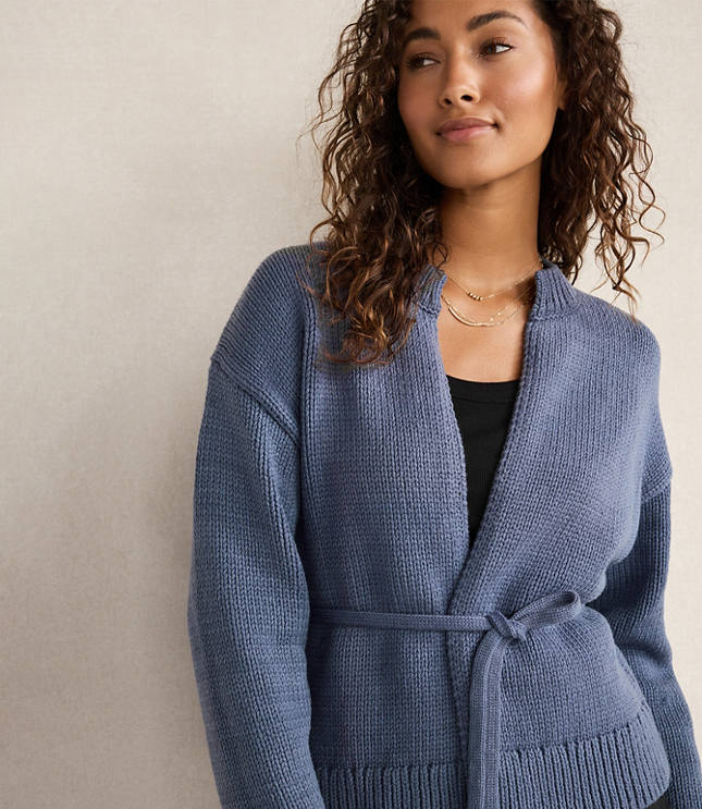 Haven Well Within Chunky Cotton Blend Belted Cardigan