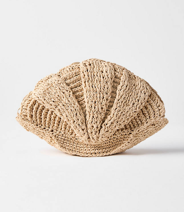 Raffia Seashell Clutch Bag