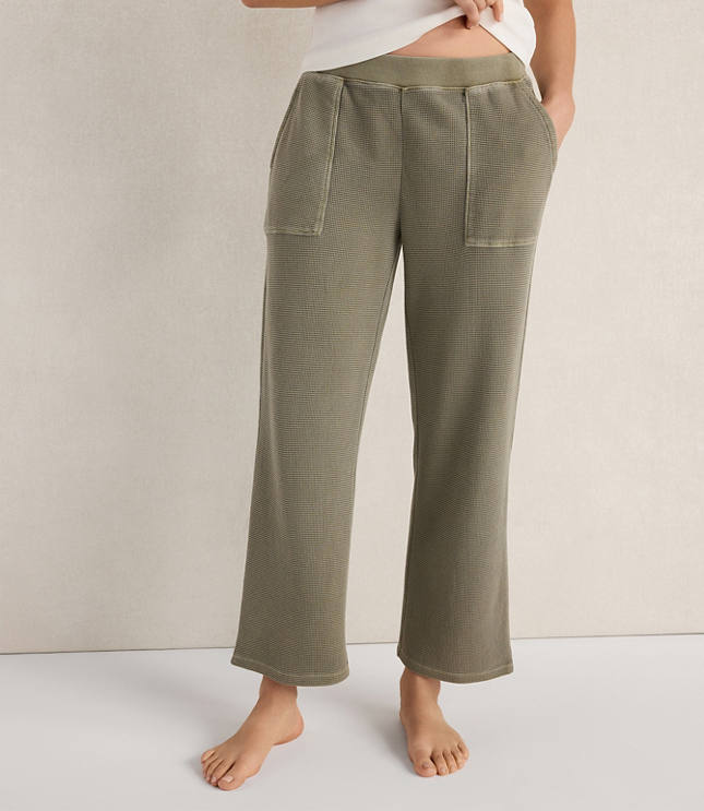 Haven Well Within Organic Cotton Waffle Straight Leg Pants carousel Product Image 1