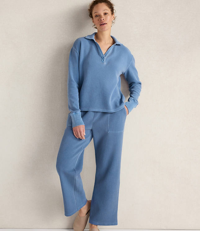 Haven Well Within Organic Cotton Waffle Straight Leg Pants carousel Product Image 2