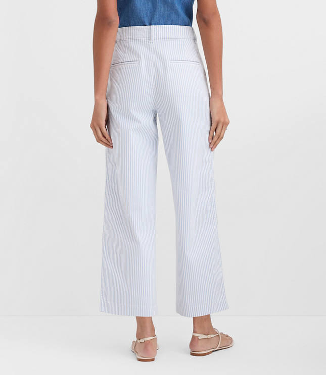 Curvy Palmer Wide Leg Crop Pants in Stripe