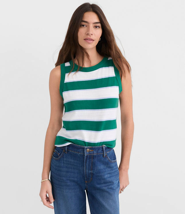 Petite Striped Harbor Tank Top