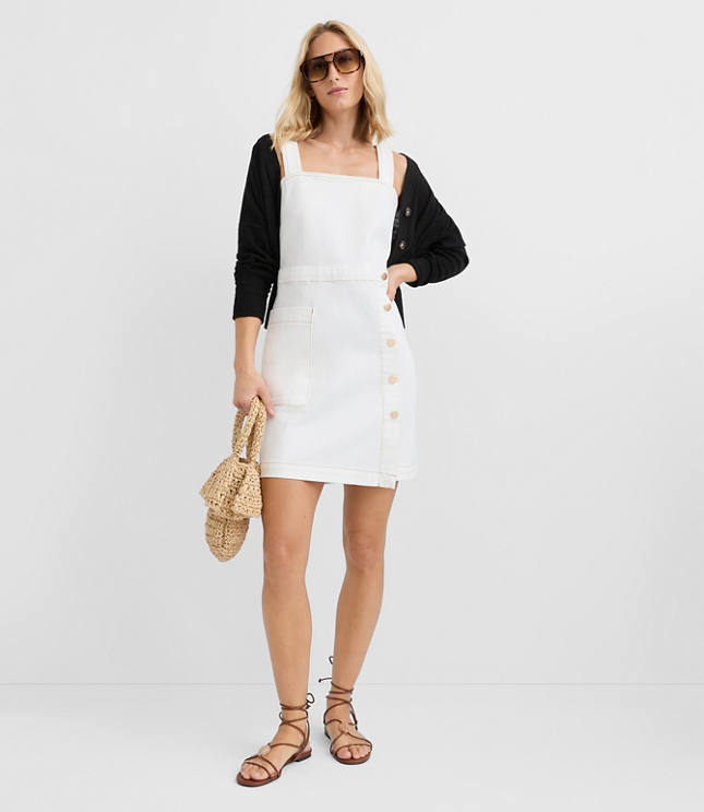 Petite Topstitched Denim Pocket Mini Wrap Dress carousel Product Image 2