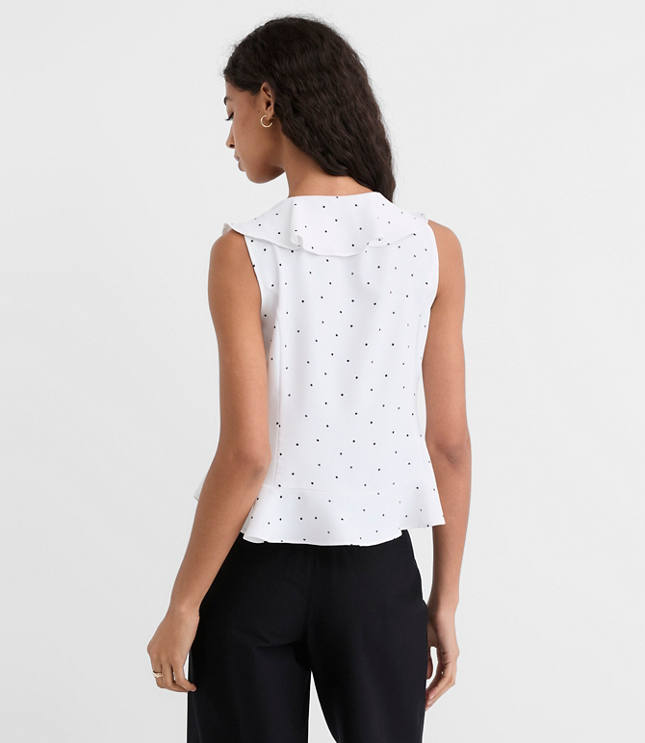 Dotted Ruffle Bow Top