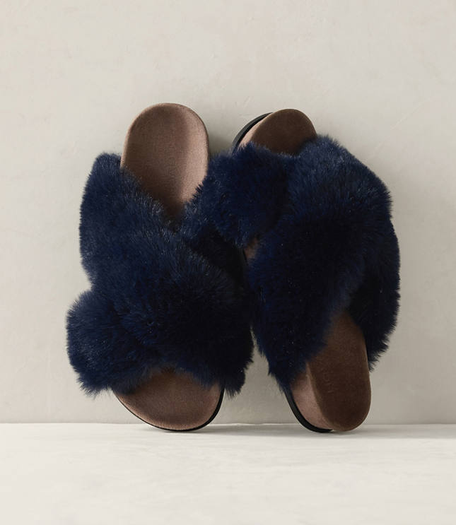 Haven Well Within Faux Fur Criss Cross Molded Slippers