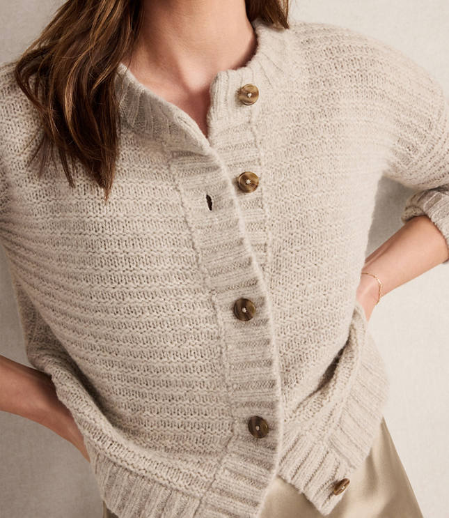 Haven Well Within Merino Wool Cashmere Link Stitch Cardigan