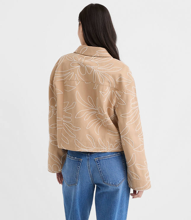 Floral Embroidered Twill Jacket
