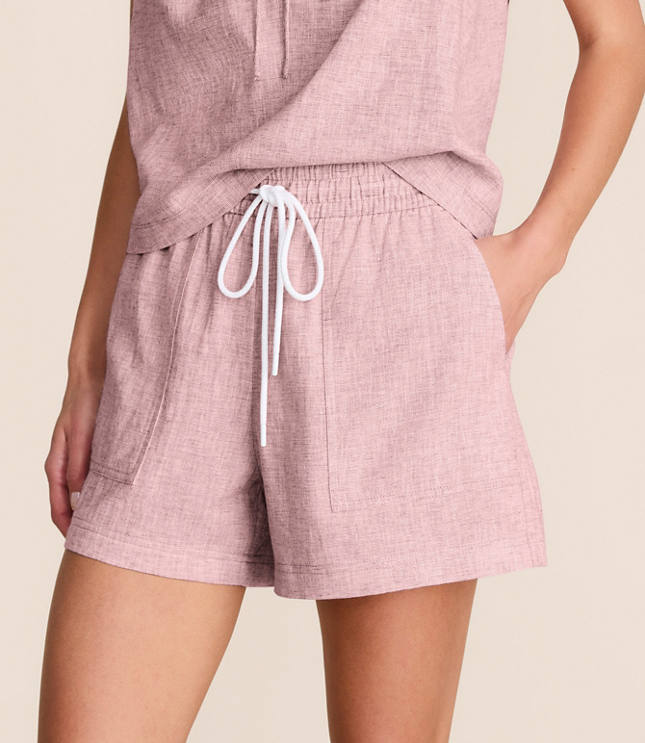 Lou & Grey Crosshatch Linen Cotton Shorts carousel Product Image 2