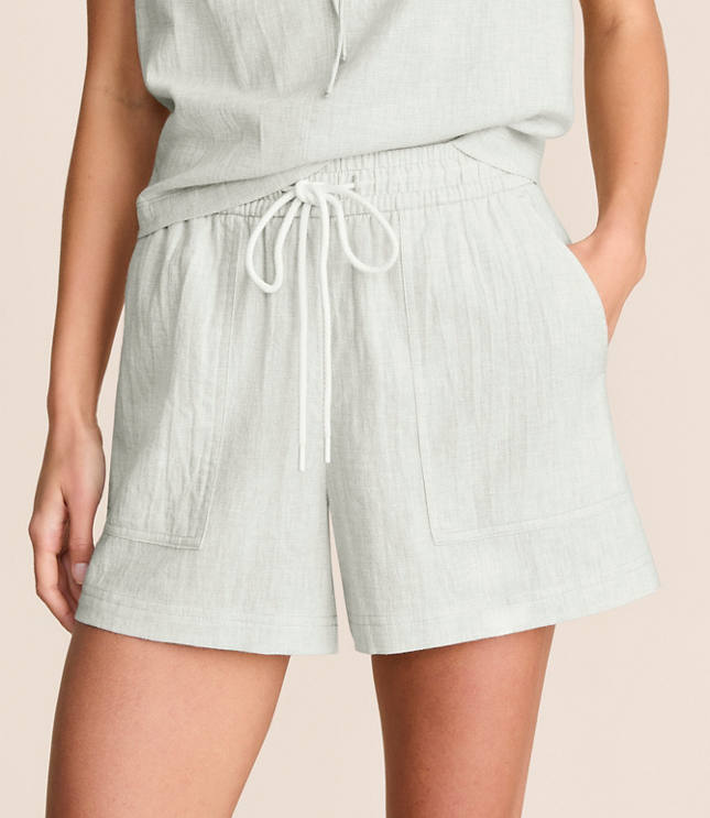 Lou & Grey Crosshatch Linen Cotton Shorts