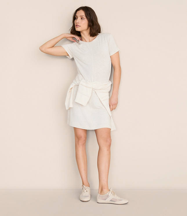 Lou & Grey Heathered Signaturesoft Mini Pocket Tee Dress