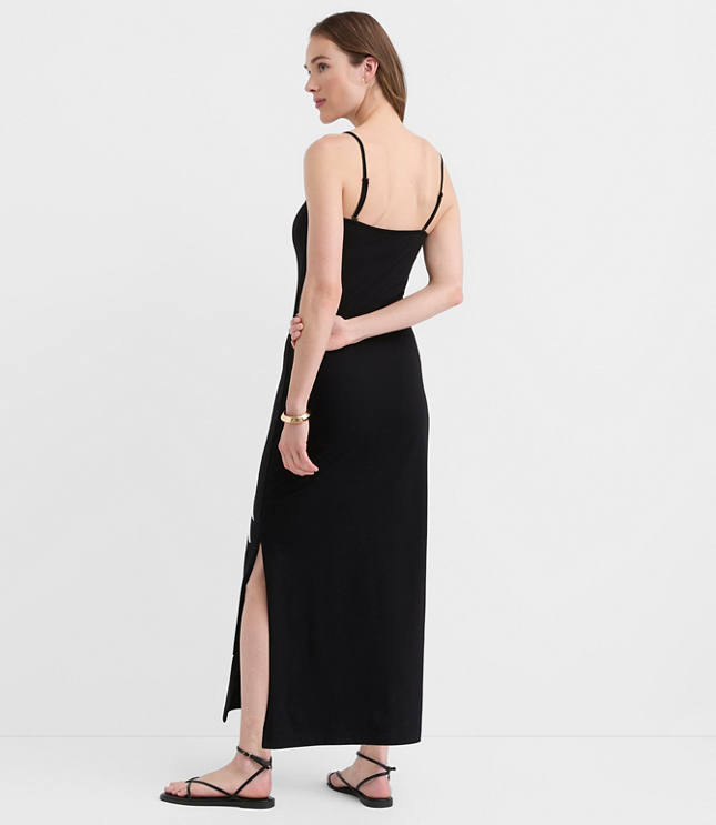 LOFT Beach Palm Strapless Maxi Dress