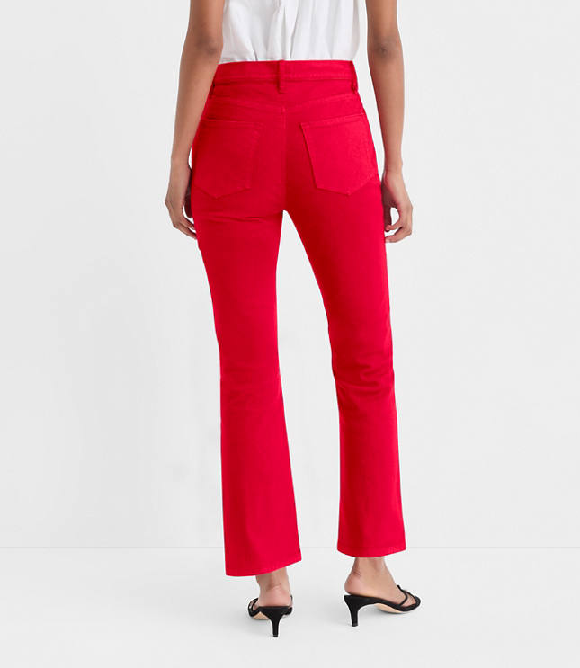 Rivete Petite Curvy High Rise Kick Crop Jeans in Maple Cherry