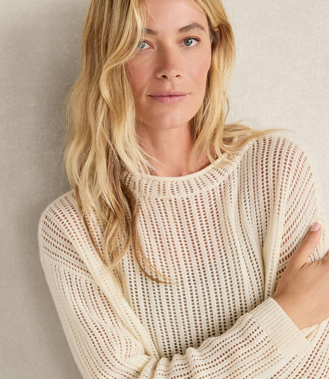 Haven Well Within Wool and Cashmere Pointelle Roll Neck Sweater