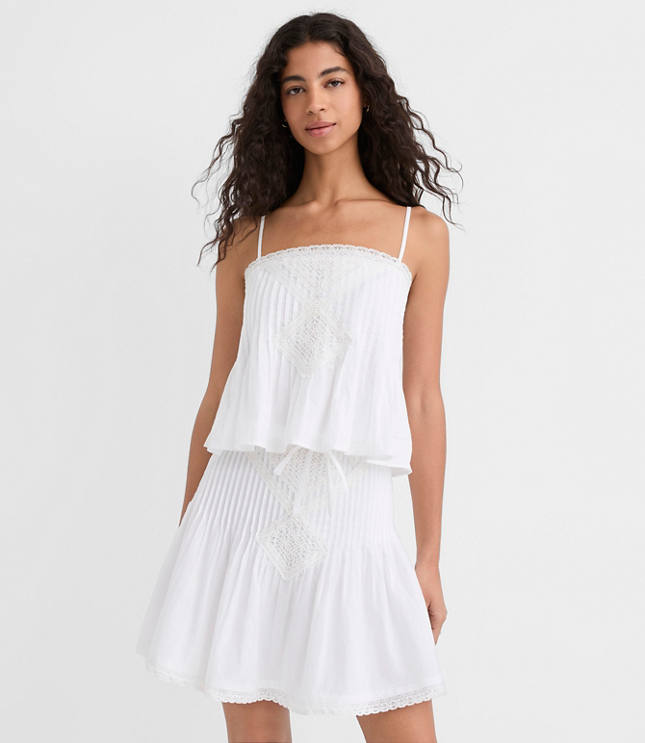 Petite Lace Pintucked Cami