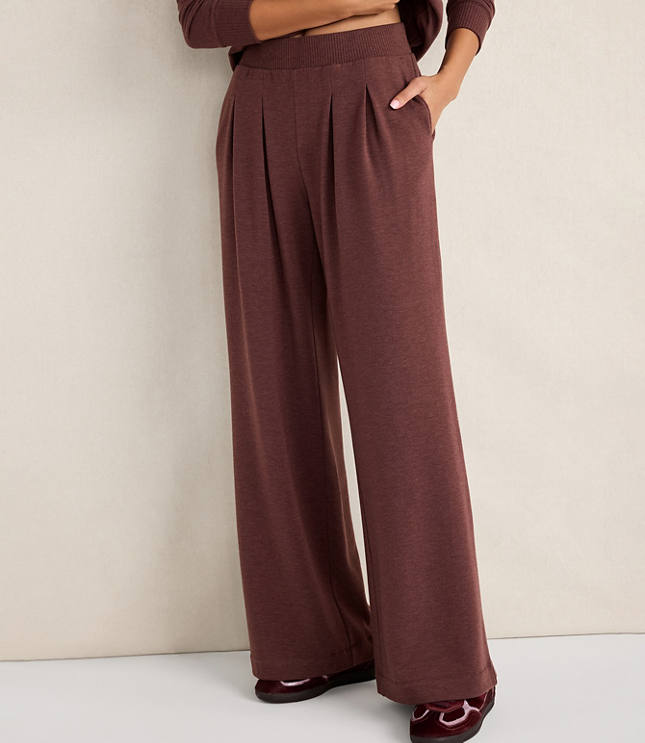 Haven Well Within Fleece Pleated Wide Leg Pants