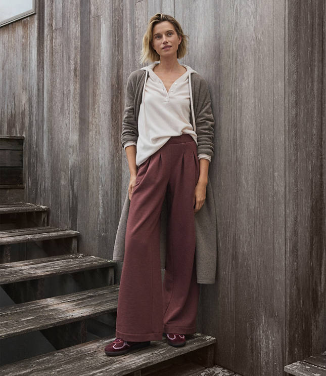 Haven Well Within Fleece Pleated Wide Leg Pants