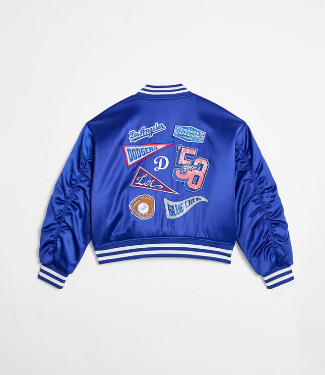 Wild Collective Dodgers Satin Bomber Jacket