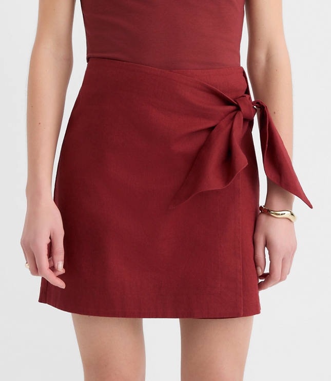 Linen Cotton Wrap Skort
