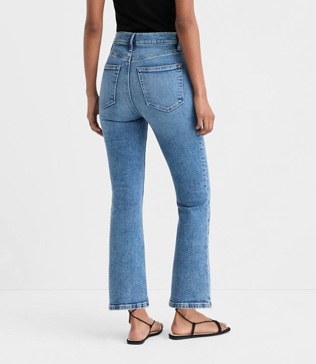 Rivete Tall Curvy High Rise Kick Crop Jeans Authentic Mid Vintage Wash