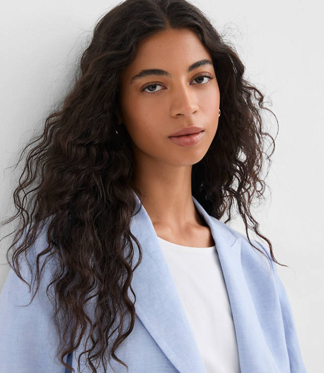 Linen Blend Cropped Blazer