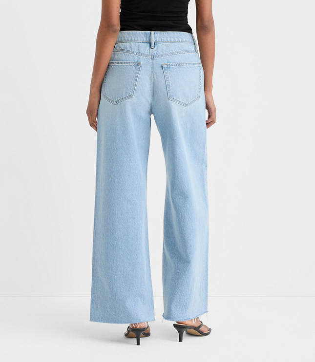 Rivete Petite Curvy Fresh Cut High Rise Relaxed Wide Leg Jeans in Wave Wash