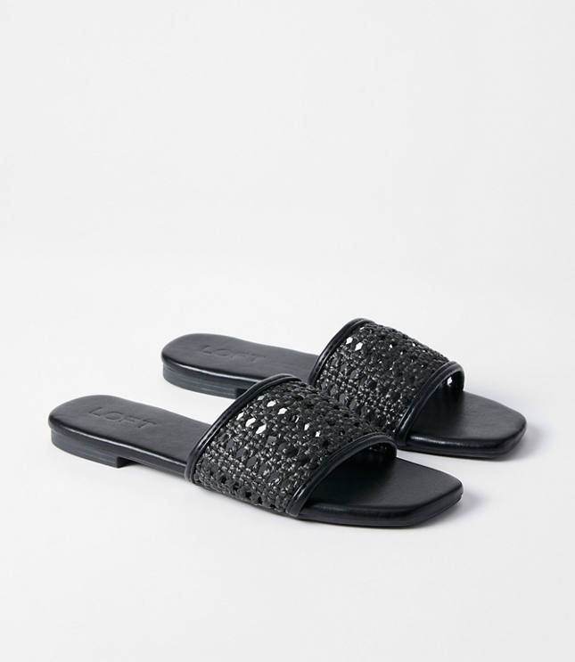 Raffia Slide Sandals