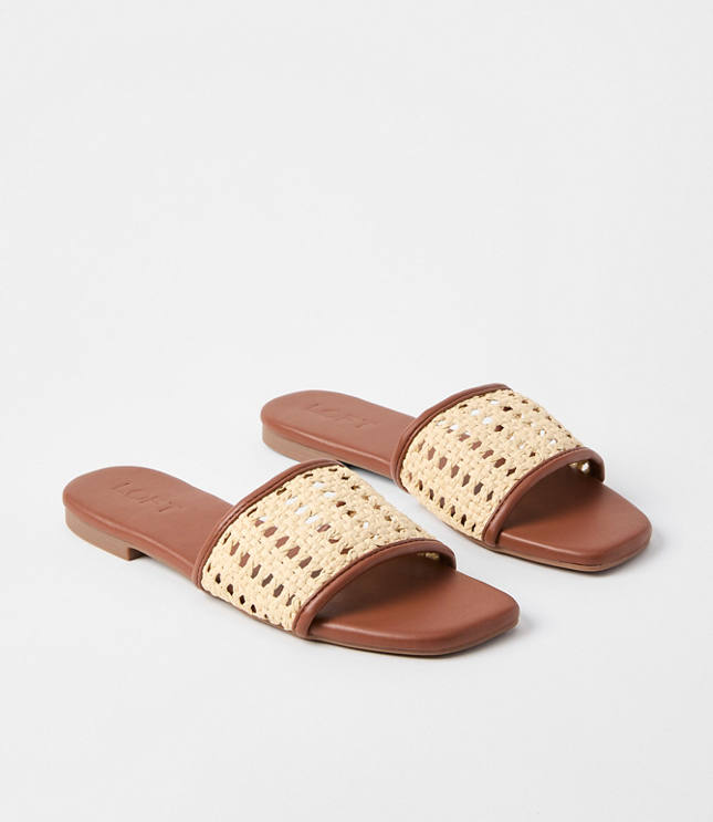 Raffia Slide Sandals carousel Product Image 1