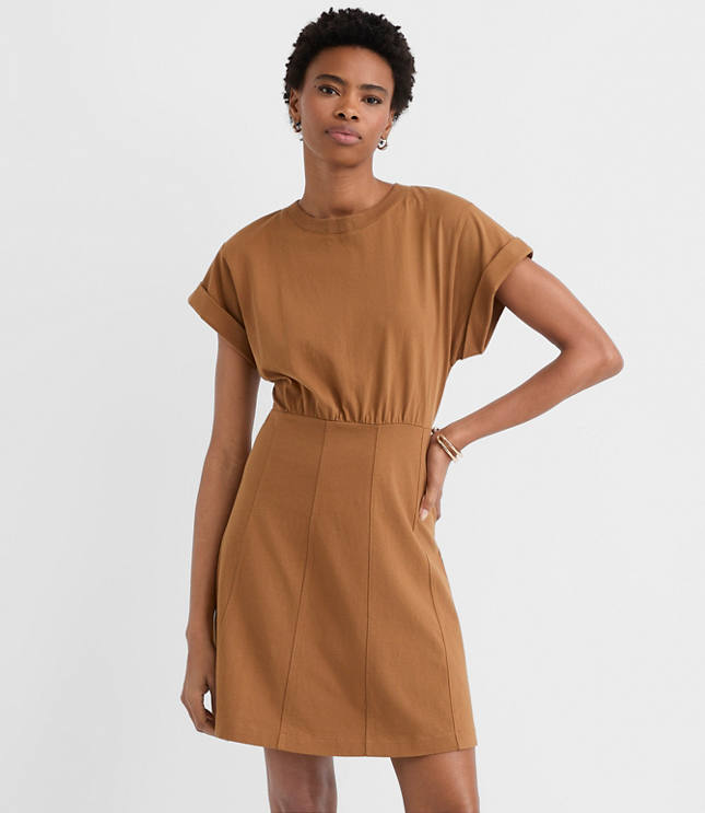Petite Seamed Mini Tee Dress