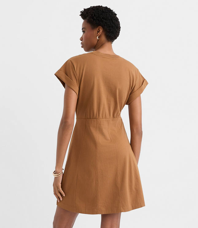 Petite Seamed Mini Tee Dress