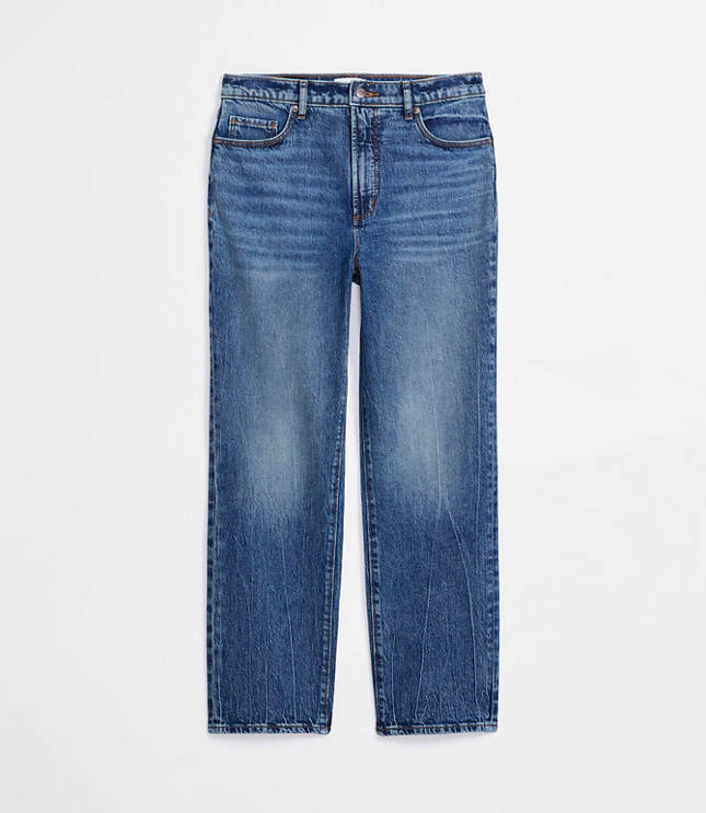 Rivete Short High Rise Straight Jeans in Echo Wash