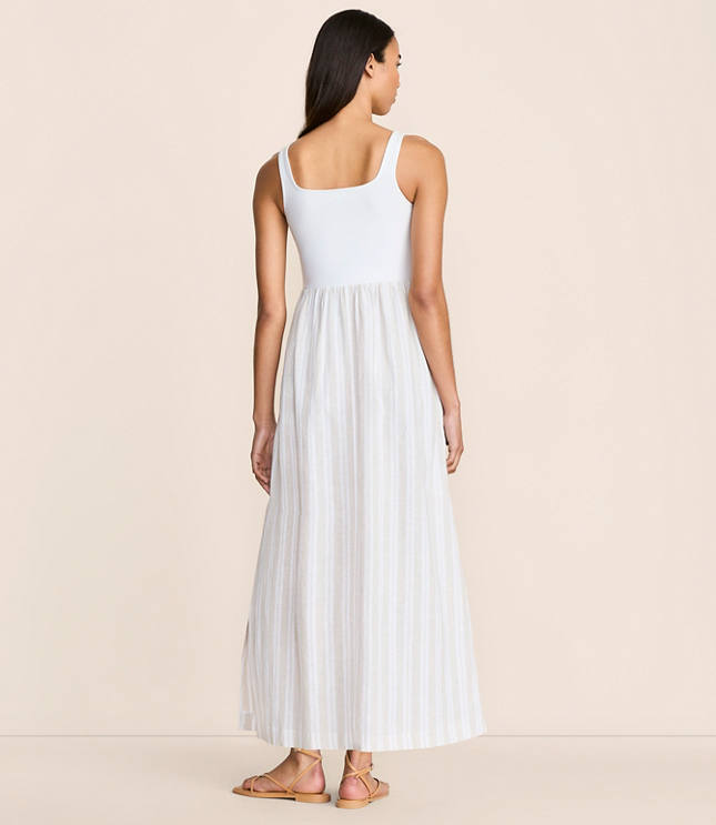 Petite Lou & Grey Square Neck Mixed Media Maxi Pocket Dress