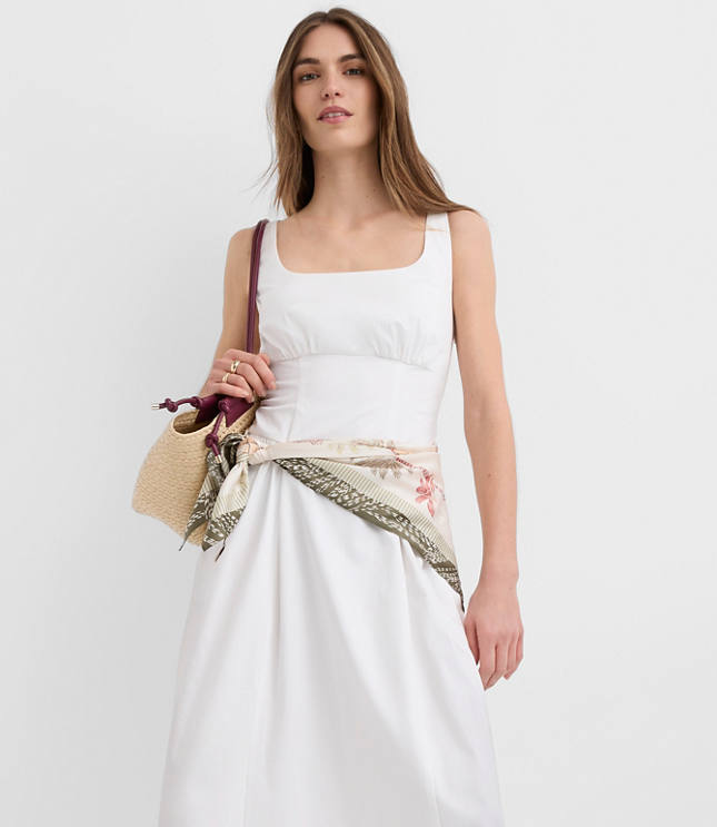 Petite Seamed Waist Midi Pocket Dress