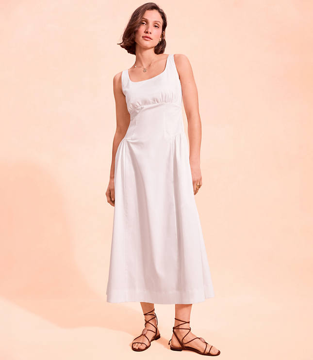 Petite Seamed Waist Midi Pocket Dress