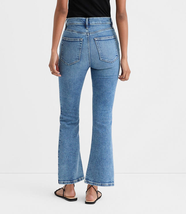 Rivete Petite High Rise Kick Crop Jeans Authentic Mid Vintage Wash