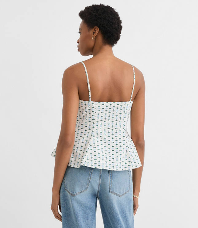 Petite Floral Poplin Bow Peplum Cami