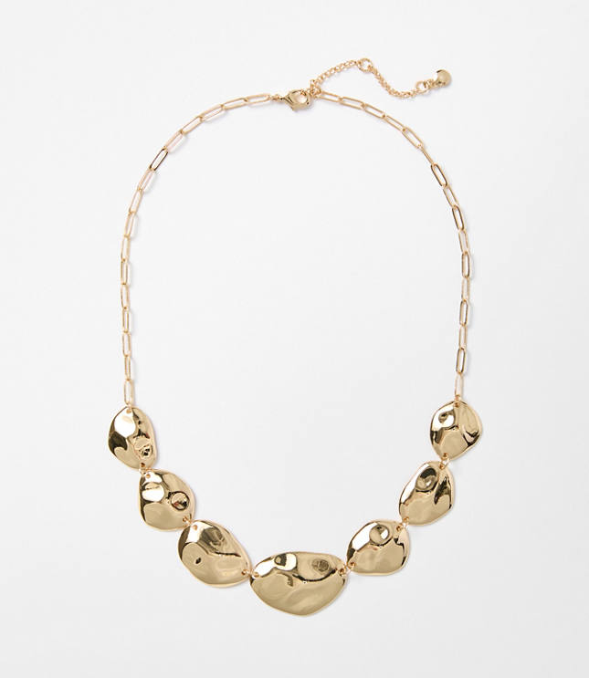 Molded Metal Circle Statement Necklace