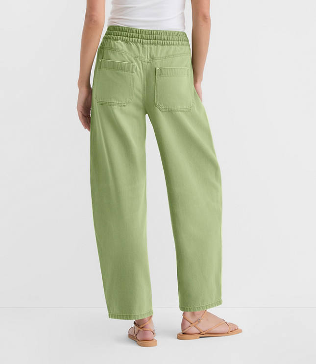 Tall Curvy High Rise Barrel Utility Jeans in Shale Green carousel Product Image 2