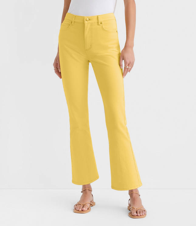 Rivete Curvy High Rise Kick Crop Jeans in Daffodil Bloom carousel Product Image 1
