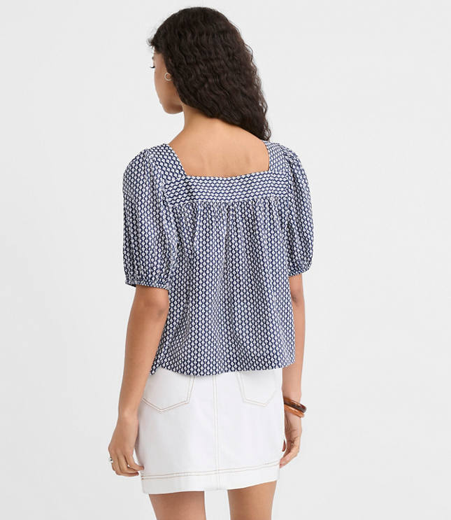 Petite Clover Square Neck Puff Sleeve Top carousel Product Image 3