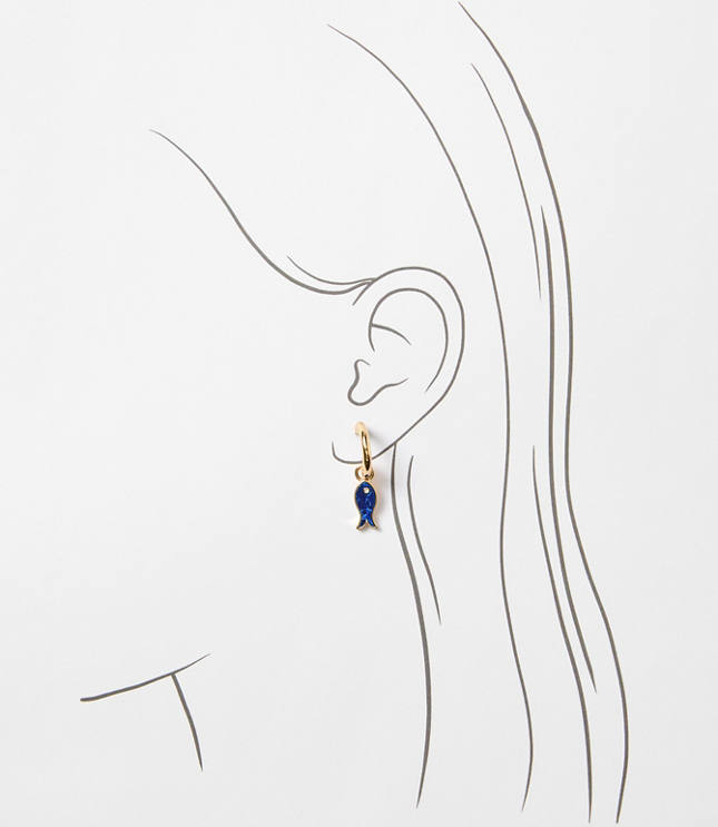 Pearlized Fish Hoop Earring Set carousel Product Image 2