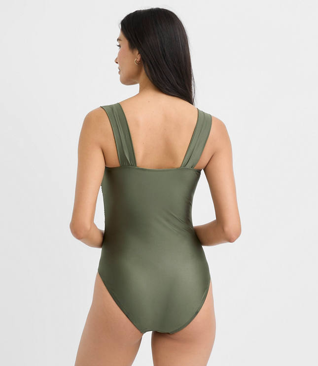 LOFT Beach Ruched U-Wire One Piece Swimsuit