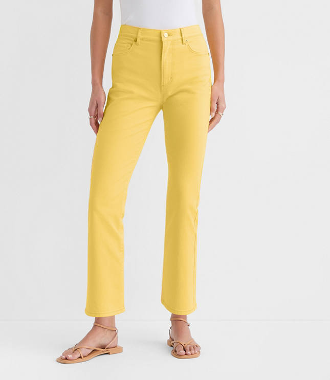 Rivete Petite High Rise Kick Crop Jeans in Daffodil Bloom carousel Product Image 2