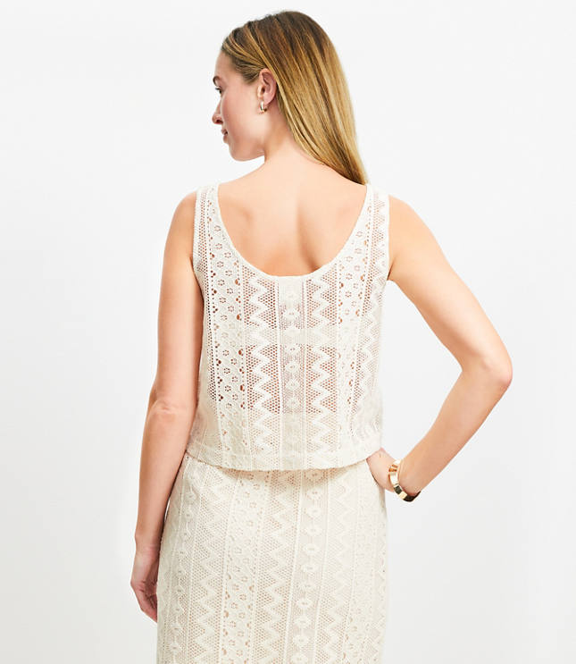 LOFT Beach Geo Crochet Tank Top
