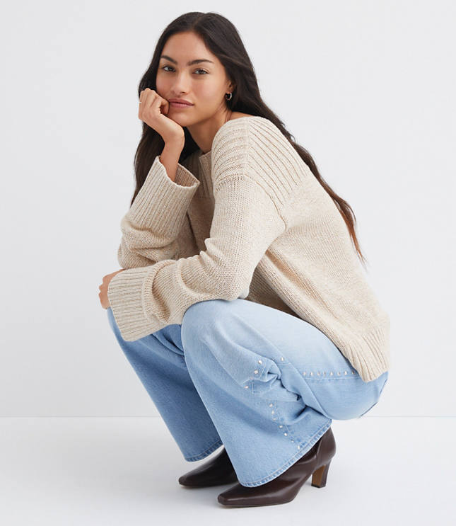 Ribtrim Boatneck Sweater