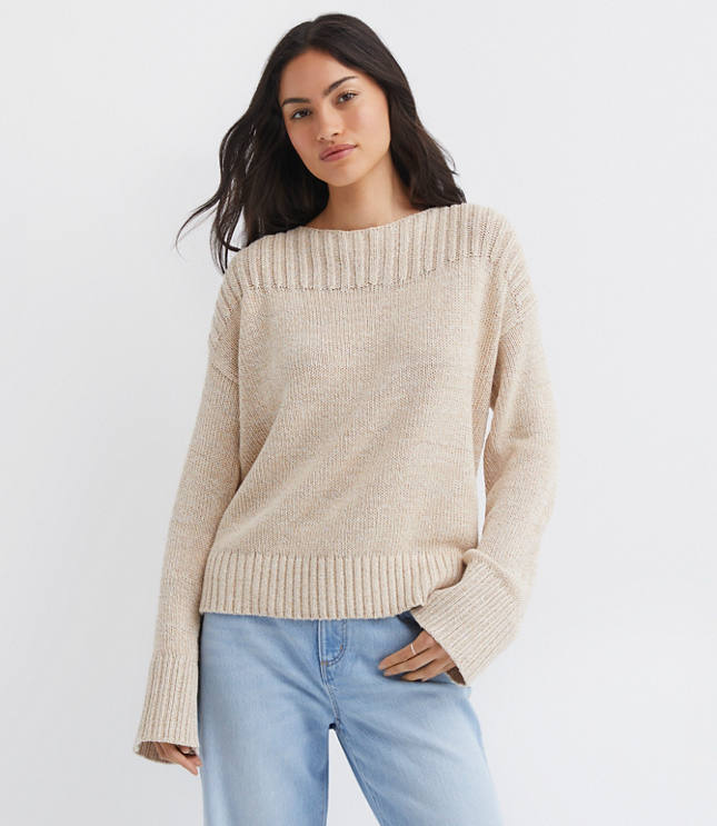 Ribtrim Boatneck Sweater